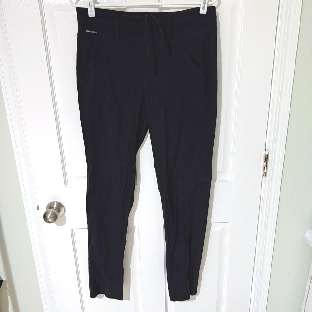 Lole Women Black Travel Pants Slim Leg Drawstring Technical Trousers Size S